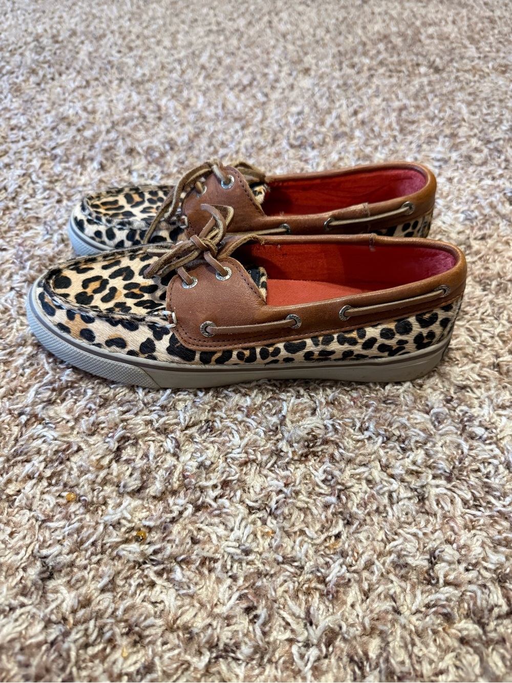 Sperry Leopard Print Boat Shoes - Brown & Black